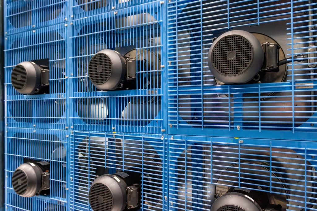 Fan array on a custom Miller air handling unit